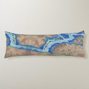 Azurite Stone Beige and Turquoise Body Pillow