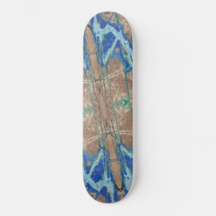 Azurite Stone Beige and Turquoise Skateboard