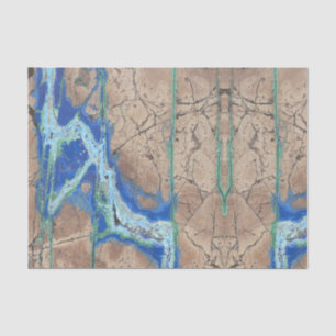 Azurite Stone  Beige and Turquoise Tissue Paper