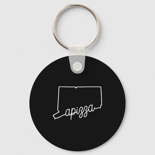 Azza New Haven Zza Award Winning Tomato E Connecti Keychain (Front)