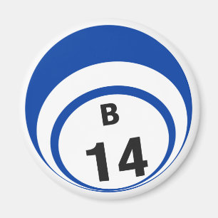 B14 bingo ball fridge magnet