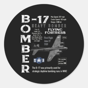 B17 Flying Fortress Classic Round Sticker