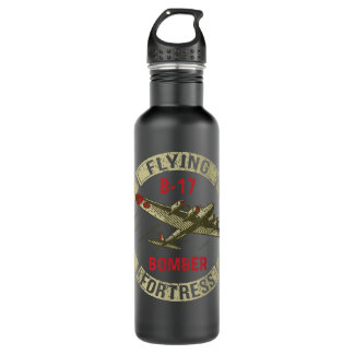 B17 Heavy Bomber WW2 Plane Aircraft USA Flag Veter 710 Ml Water Bottle