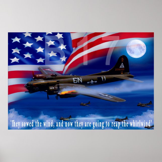 B17 With Bomber Harris Quote Poster (Front)