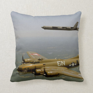 B17G and B52H in Flight Throw Pillow