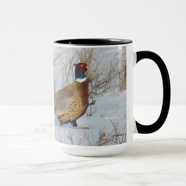 B22 Ring-necked Pheasant in Snow Mug (Right)