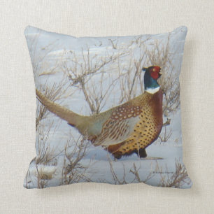 B22 Ring-necked Pheasant Throw Pillow