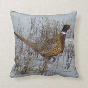 B23 Ring-necked Pheasant Throw Pillow