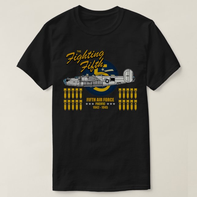 B24 Liberator The Fighting Fifth  T-Shirt (Design Front)