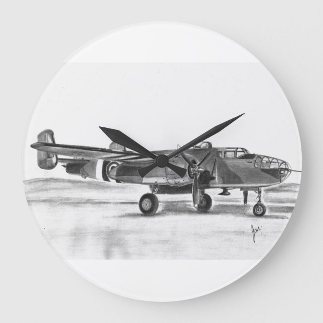 B25 Mitchell bomber clock (Front)