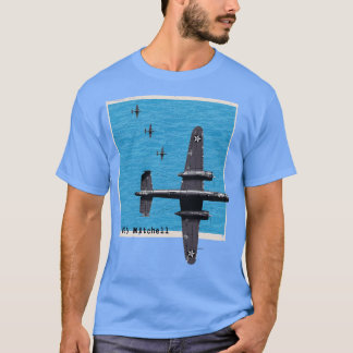 B25 Mitchell WW2 bomber airplane over the ocean T-Shirt