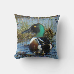 B25 Northern Shoveler Throw Pillow