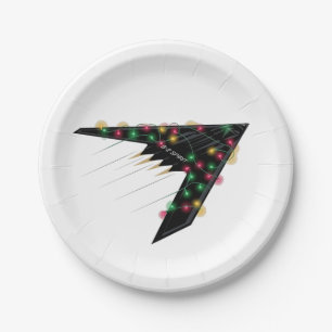 B2 Stealth Spirit Christmas Airplane Jet Digital  Paper Plate