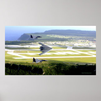 B2 Stealth with F15 Escort Poster