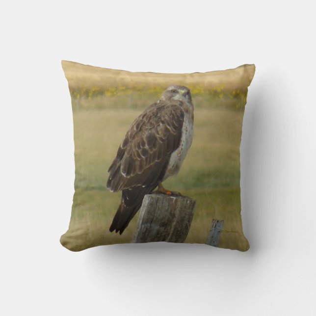 B33 Swainson's Hawk Throw Pillow (Front)