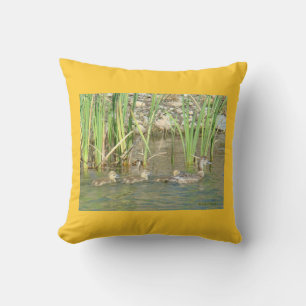 B34 Mother Duck and Ducklings Throw Pillow