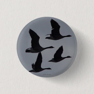 B46 Canadian Geese in Flight 1 Inch Round Button