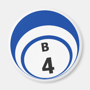 B4 bingo ball fridge magnet