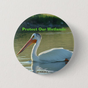 B4 White Pelican 2 Inch Round Button