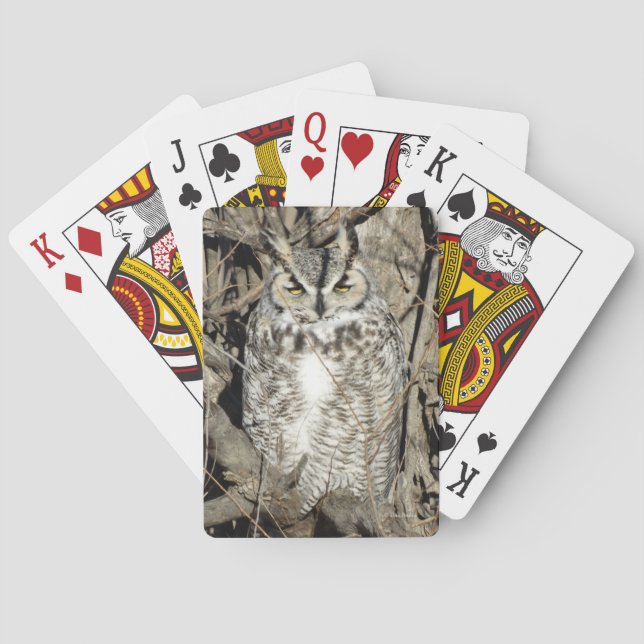 B51 Great Horned Owl Playing Cards (Back)
