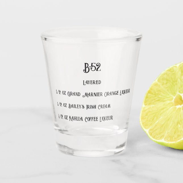 B52 Novelty  Shot Glass (Front)
