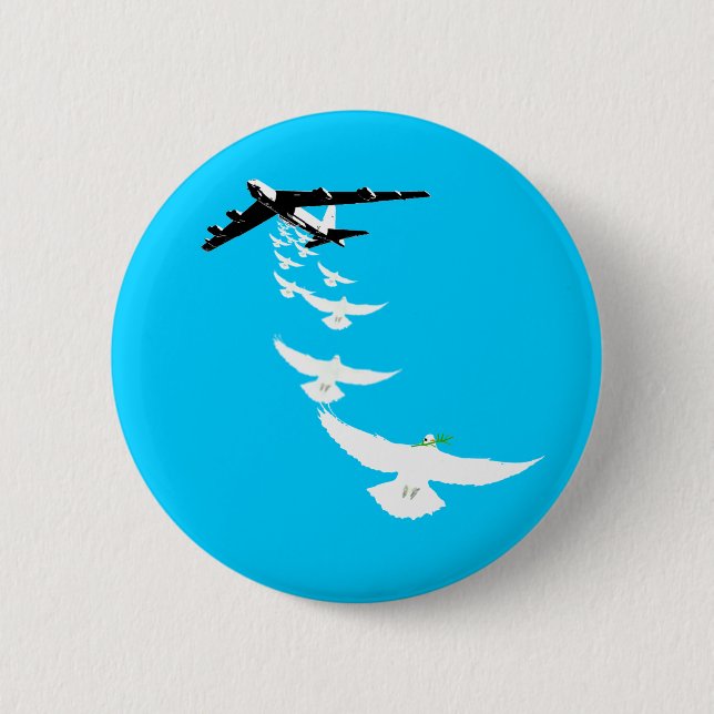 B52 Peace Dove Bomber 2 Inch Round Button (Front)