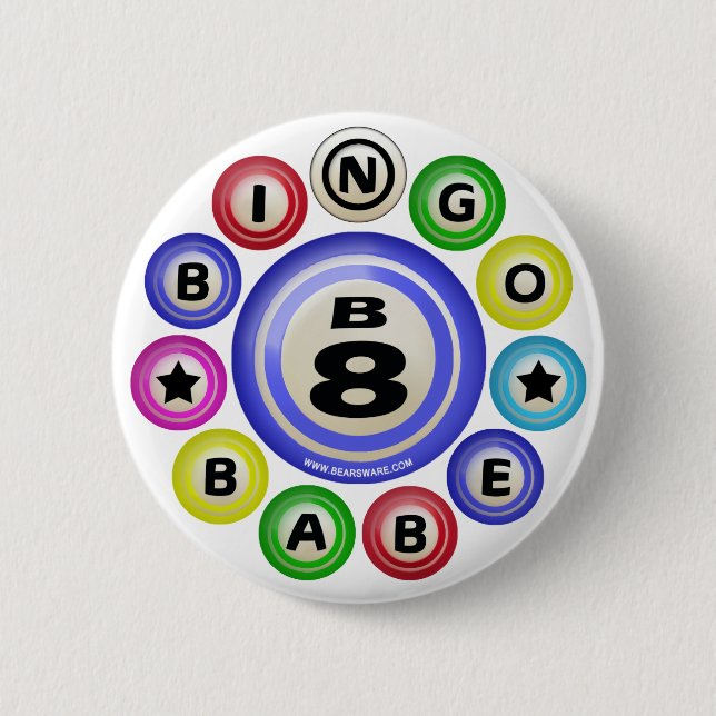 B8 Bingo Babe 2 Inch Round Button (Front)