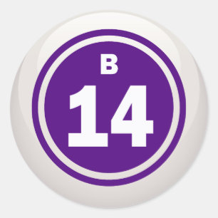 B-14- BINGO BALL CLASSIC ROUND STICKER