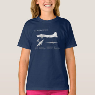 B-17 Flying Fortress - Airplane Blueprint Plan ABD T-Shirt