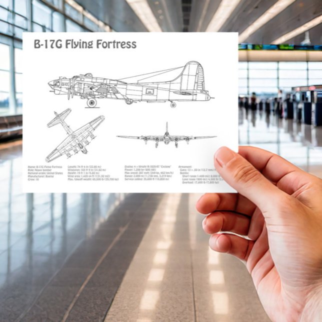 B-17 Flying Fortress - Airplane Blueprint Plans BD Mouse Pad (Creator Uploaded)