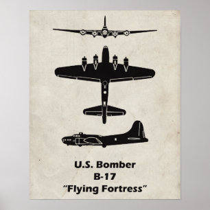 B-17 Flying Fortress Airplane Poster