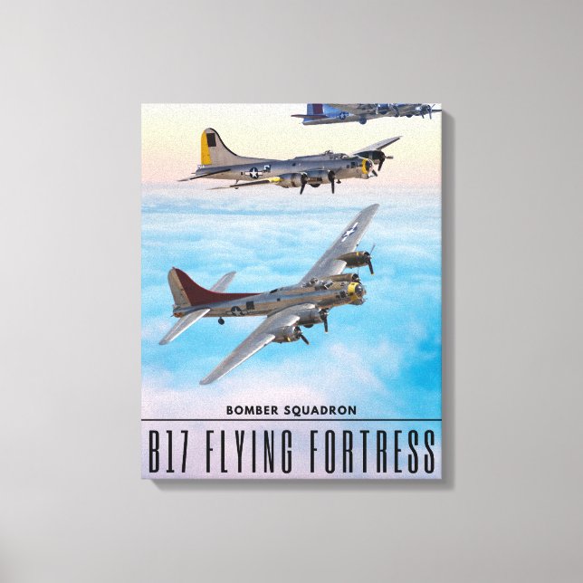 B-17 Flying FORTRESS BOMBER SQUADRON Canvas Print (Front)
