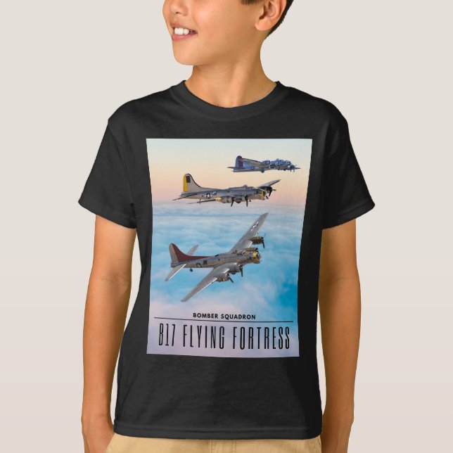 B-17 Flying FORTRESS BOMBER SQUADRON T-Shirt (Front)