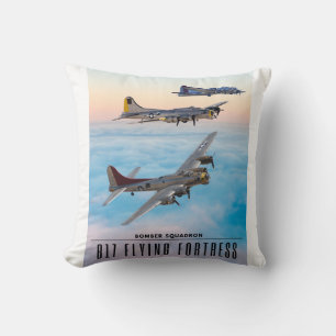 B-17 Flying FORTRESS BOMBER SQUADRON Throw Pillow