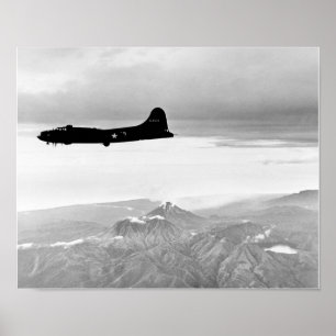 B-17 Flying Fortress Flying Over Bougainville Poster