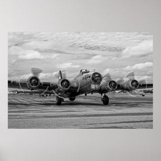 B-17 getting ready for a flight -  poster