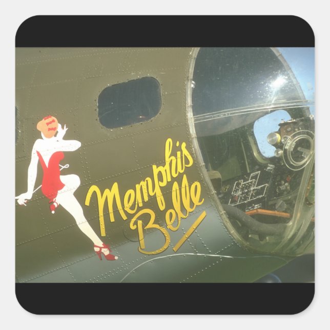 B-17 "Memphis Belle_Military Aircraft Square Sticker (Front)