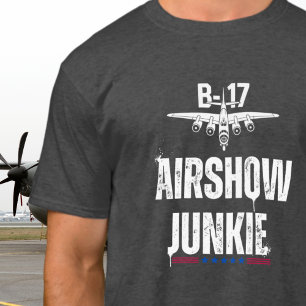 B-17 Vintage Airplane Airshow Junkie Aviation WWII T-Shirt