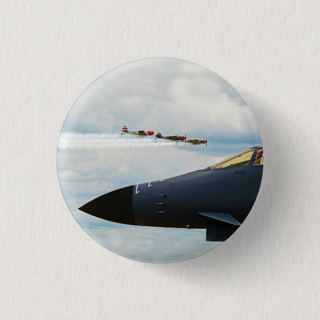 B-1 Bomber and WWII Fighters 1 Inch Round Button (Front)