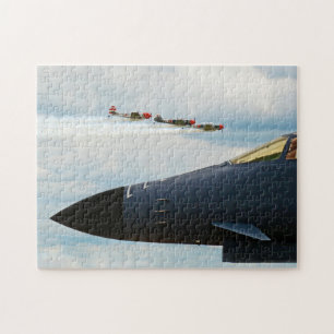 B-1 Bomber and WWII Fighters Jigsaw Puzzle