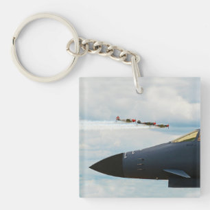 B-1 Bomber and WWII Fighters Keychain