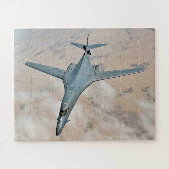 B-1B Bomber In-flight Wings Swept Fully Forward Jigsaw Puzzle (Horizontal)