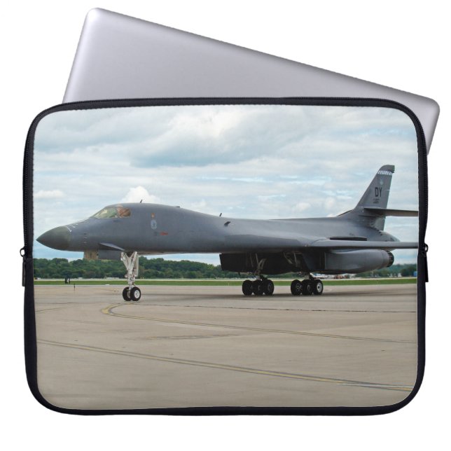 B-1B Lancer Bomber on Ground Laptop Sleeve (Front)
