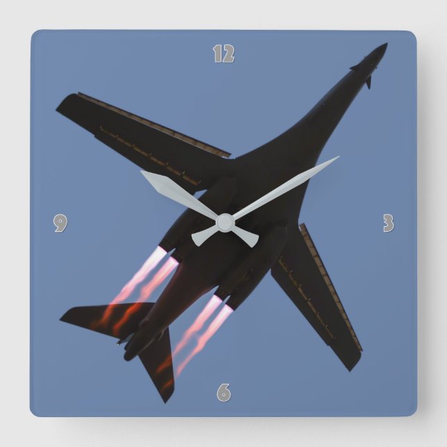 B-1B LANCER SQUARE WALL CLOCK (Front)