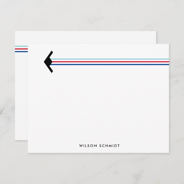 B-21 Bomber with Stripe Contrail Stationery  Card (Front/Back)