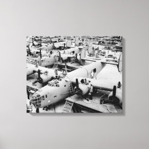 B-24 Bomber Assembly Line, 1943 Canvas Print