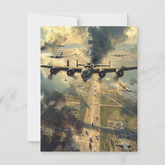 B-24 Bomber on a Mission Painting Card (Front)