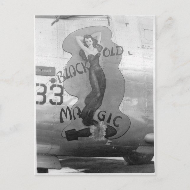 B-24 Nose Art “Old Black Magic” Postcard  (Front)
