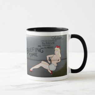 B-25 Briefing Time Nose Art Mug