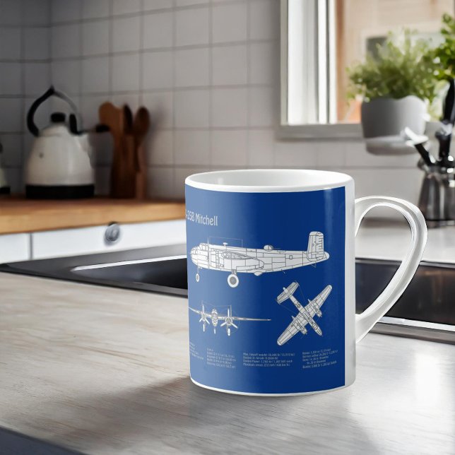 B-25B Mitchell Doolittle - Airplane Blueprint ABD Coffee Mug (Creator Uploaded)